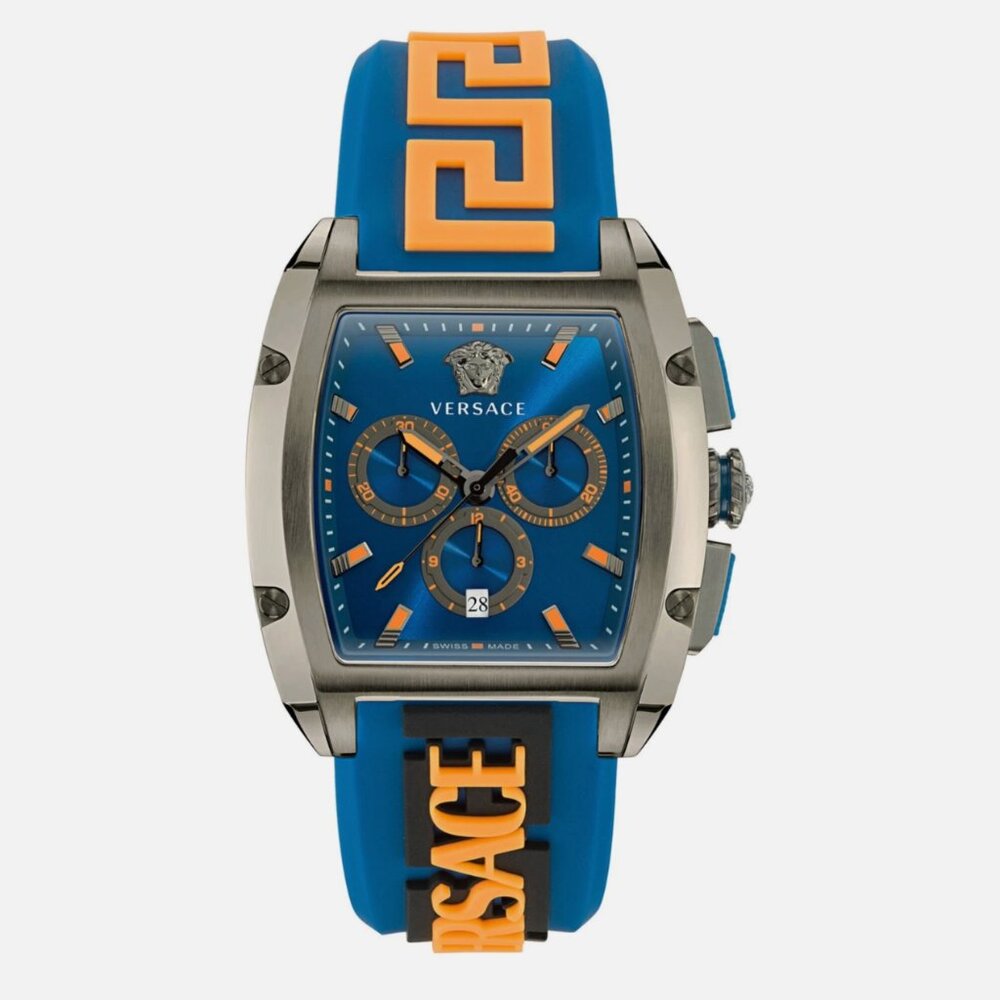 Versace Mens Gunmetal 42mm Strap Watch